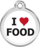 Enamel  Pet Tag - I Love Food