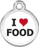 Enamel  Pet Tag - I Love Food