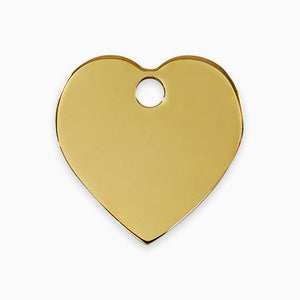 Brass Pet ID Tag Heart