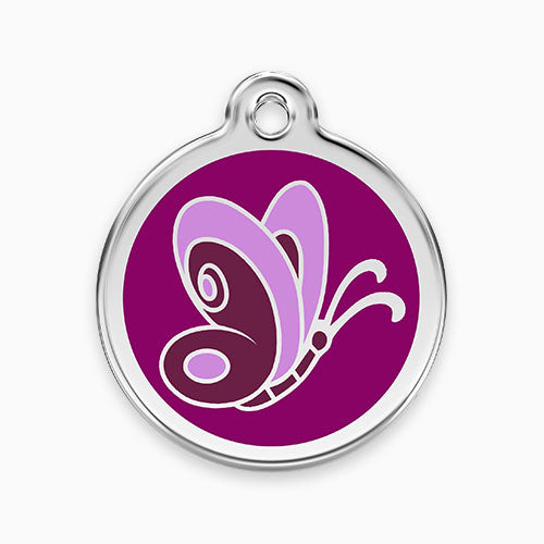 Enamel Pet ID Tag Butterfly (3 colours)