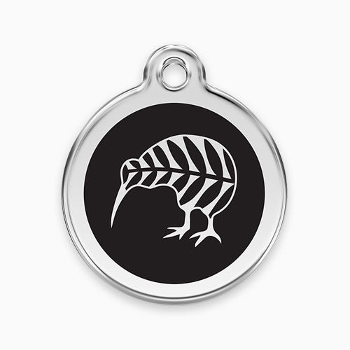 Enamel Pet ID Tag Kiwi Black