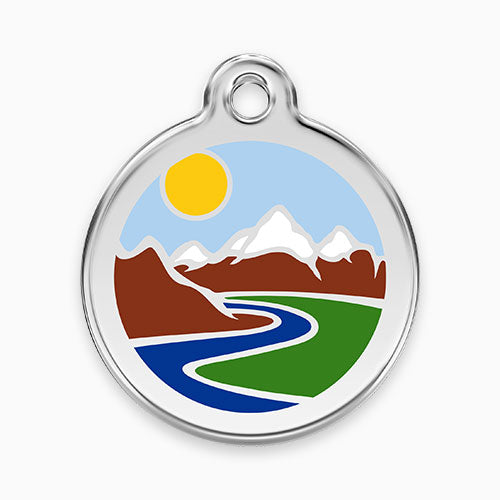 Enamel Pet ID Tag Mountains