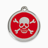 Enamel Pet Tag Skull & Cross Bones (11 colours)