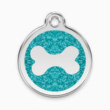 Glitter Enamel Dog Tag - Bone (7 colours)