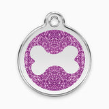 Glitter Enamel Dog Tag - Bone (7 colours)