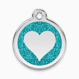 Glitter Enamel Pet ID Tag - Heart (7 colours)