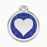 Glitter Enamel Pet ID Tag - Heart (7 colours)