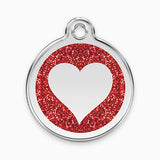 Glitter Enamel Pet ID Tag - Heart (7 colours)